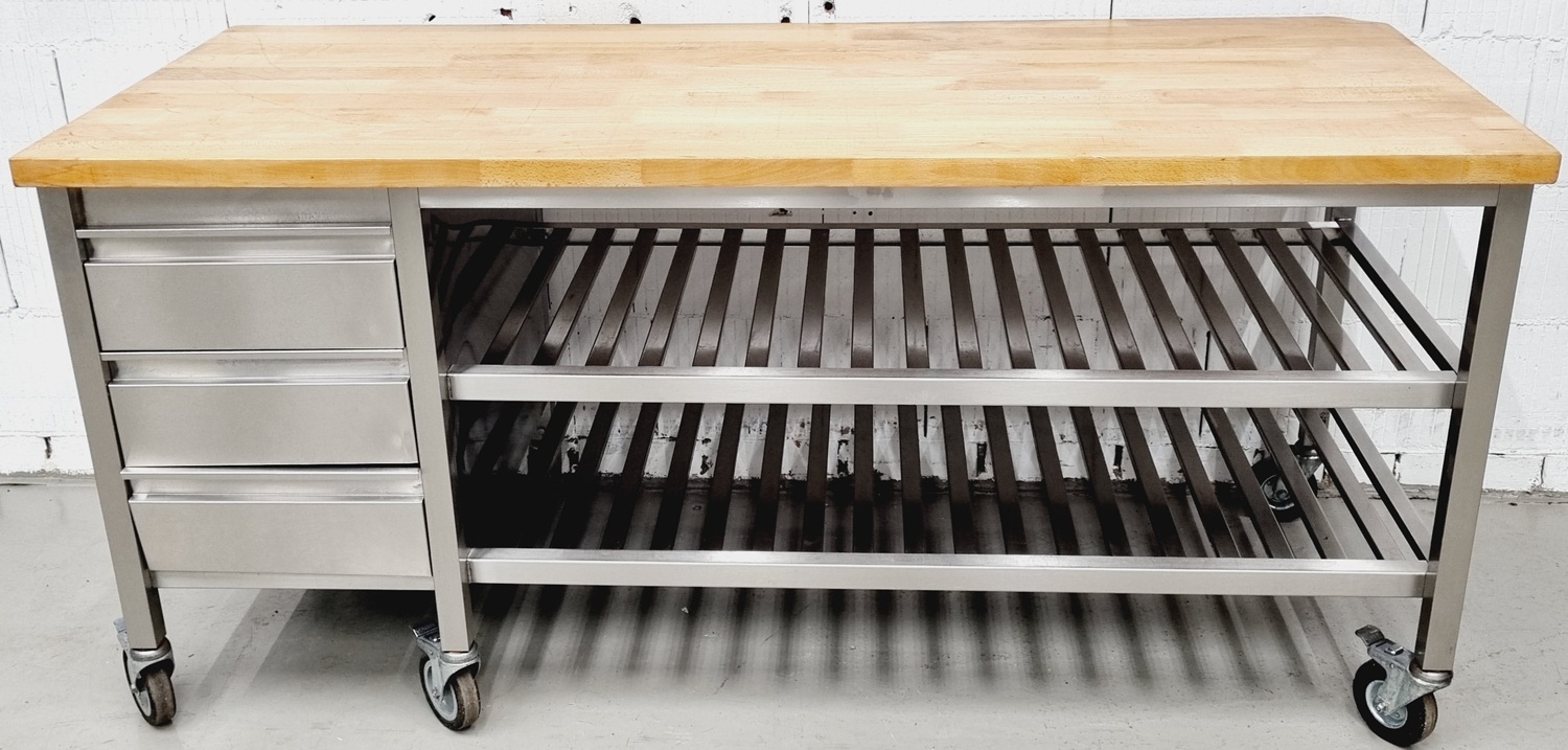 Arbeitstisch AT 2000 mit Buchenholzplatte und Schubladen