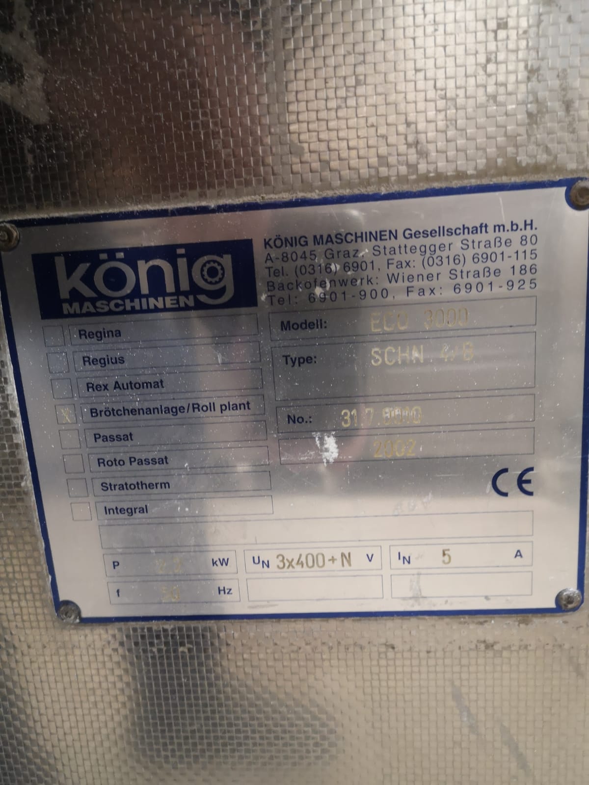 Brötchenanlage König ECO 3000